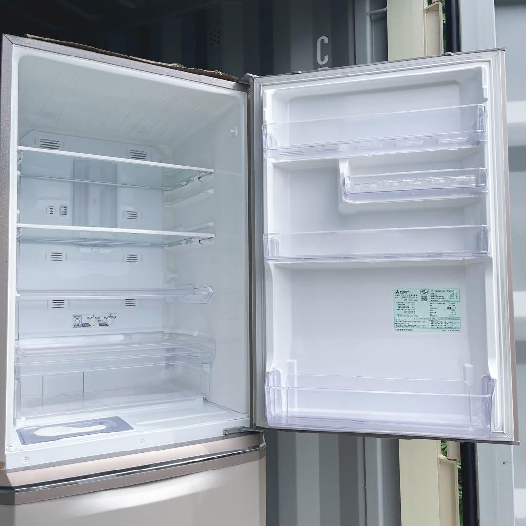 117取付無料！三菱ピンクゴールド自動製氷機付きおしゃれインテリア3ドア冷蔵庫！