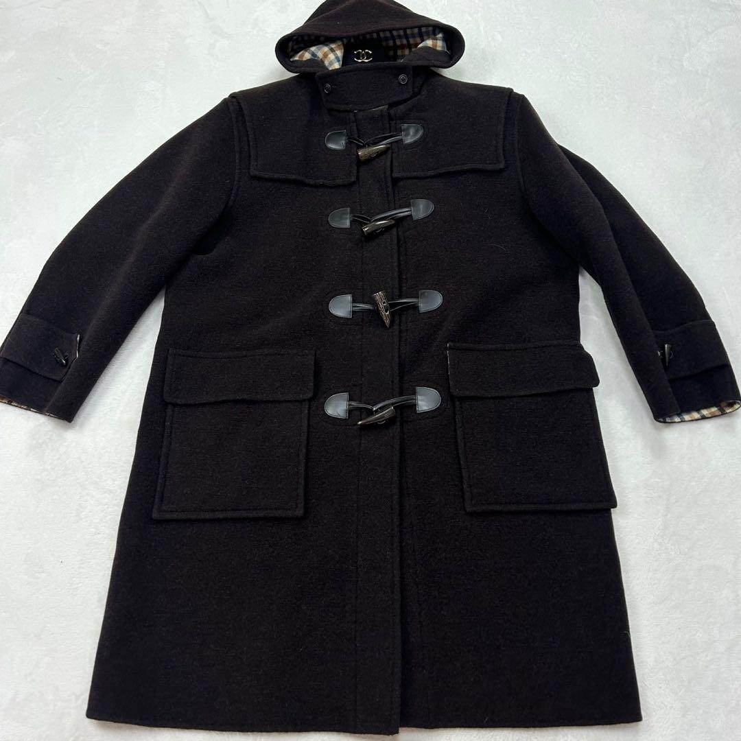 G254 美品 M アクアスキュータム アンゴラ混 ダッフルコート メンズ