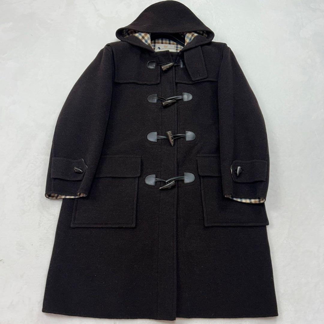 G254 美品 M アクアスキュータム アンゴラ混 ダッフルコート メンズ