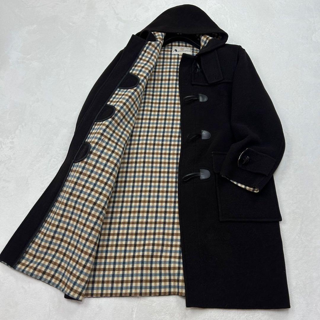 G254 美品 M アクアスキュータム アンゴラ混 ダッフルコート メンズ