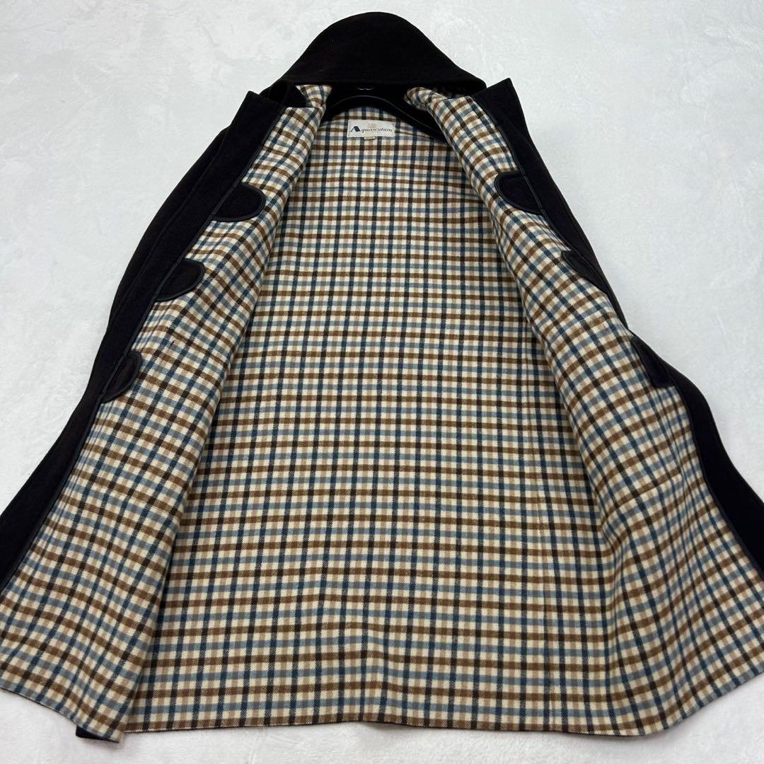 G254 美品 M アクアスキュータム アンゴラ混 ダッフルコート メンズ