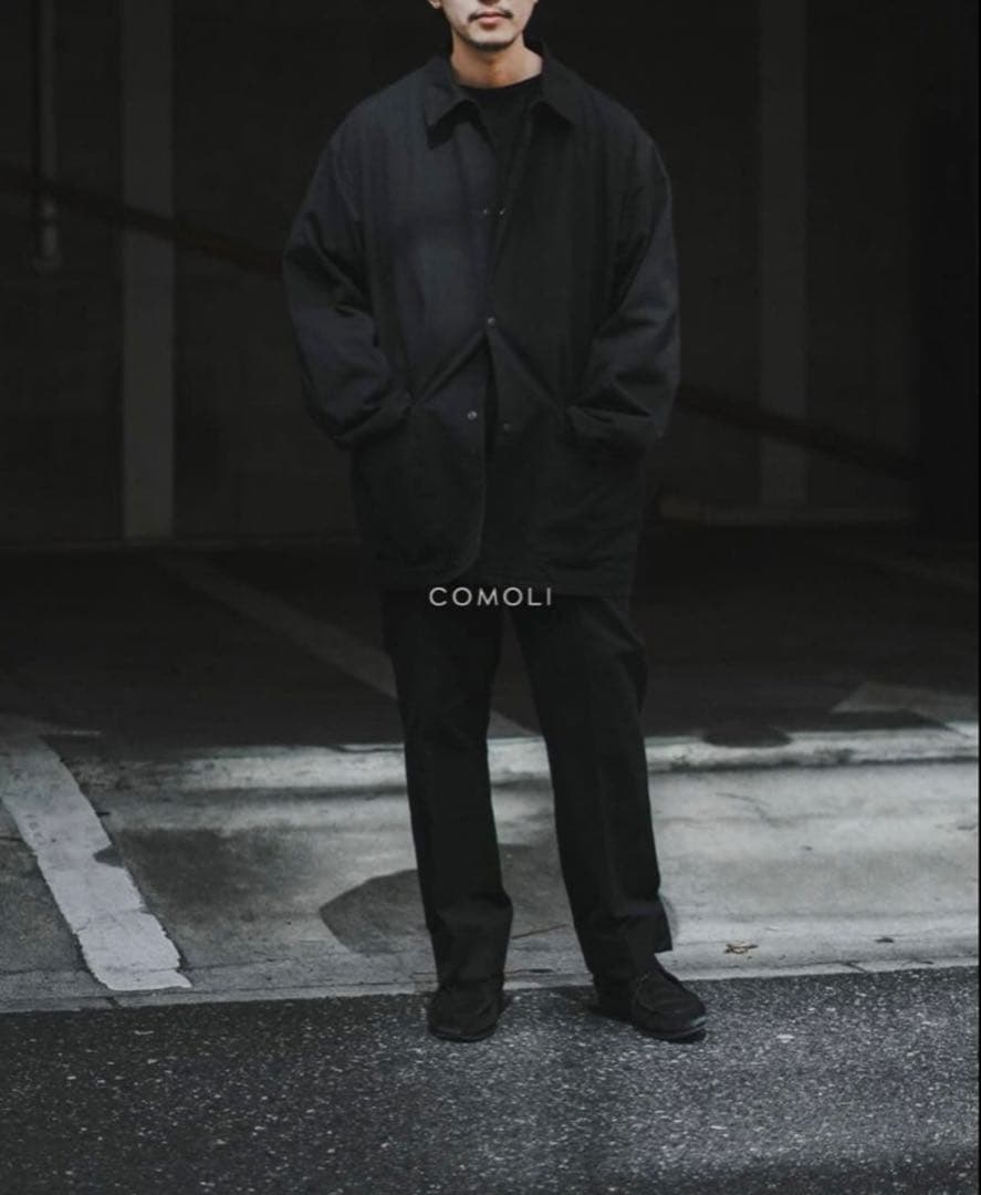 ●25AW 新品●COMOLI●ポストワークツイルジャケット●サイズ1●ブラック