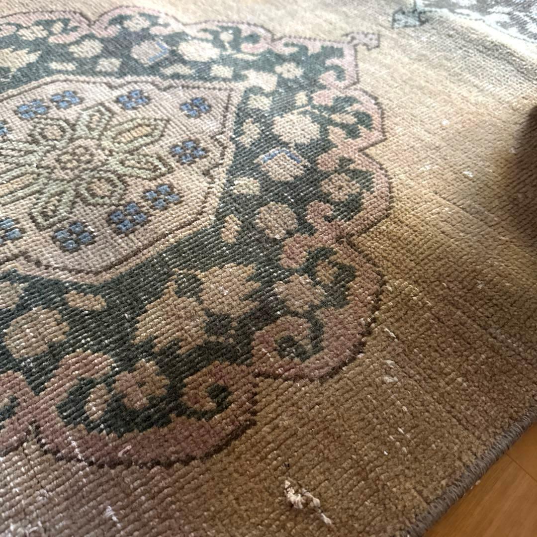 専用ページ　67×139 カーキベージュ　色褪せカラー　トルコヴィンテージラグ