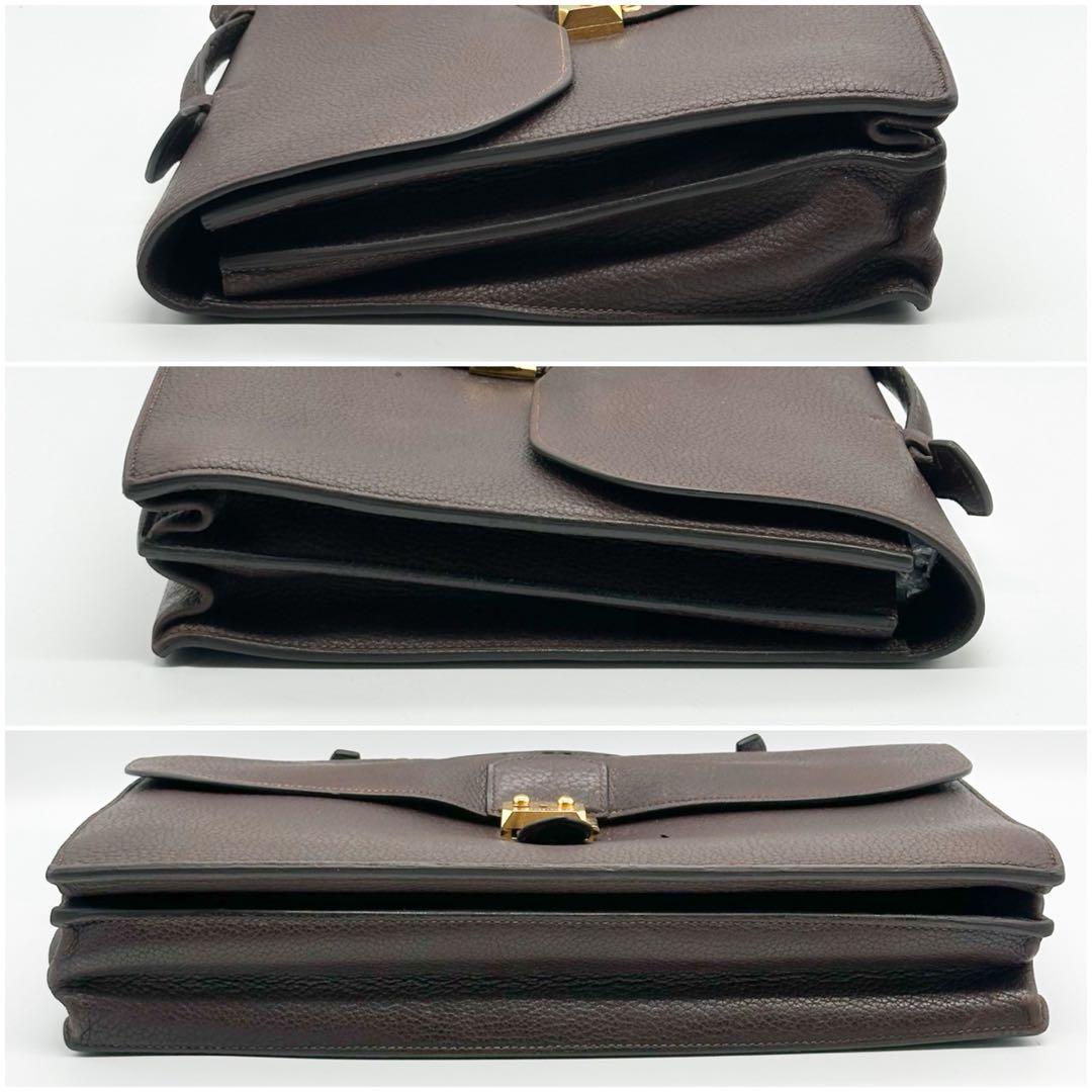 エルメス サックアデペッシュ 41 ブリーフケース トリヨンクレマンス ブラウン