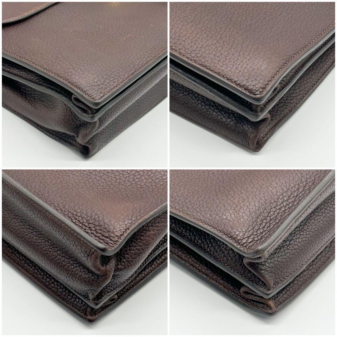 エルメス サックアデペッシュ 41 ブリーフケース トリヨンクレマンス ブラウン