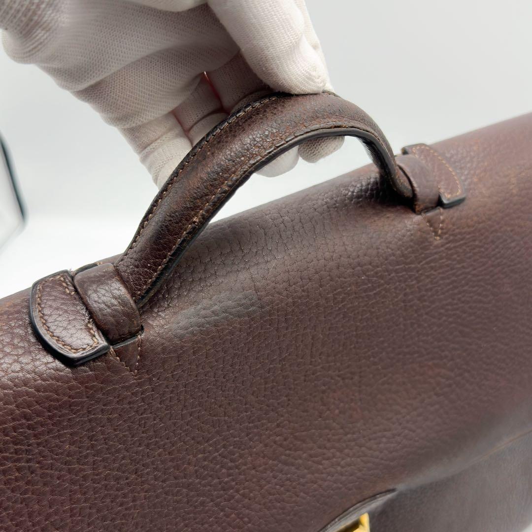 エルメス サックアデペッシュ 41 ブリーフケース トリヨンクレマンス ブラウン