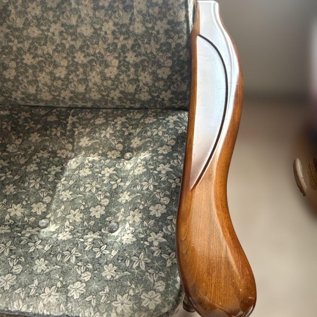 【sisi】 カリモク 花柄1人掛けソファ 高さ80 幅76