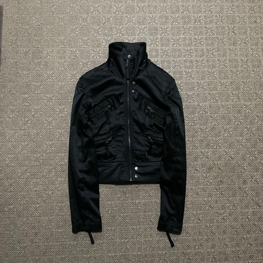 ジャケット・アウター opium darkwear black short zip up jacket