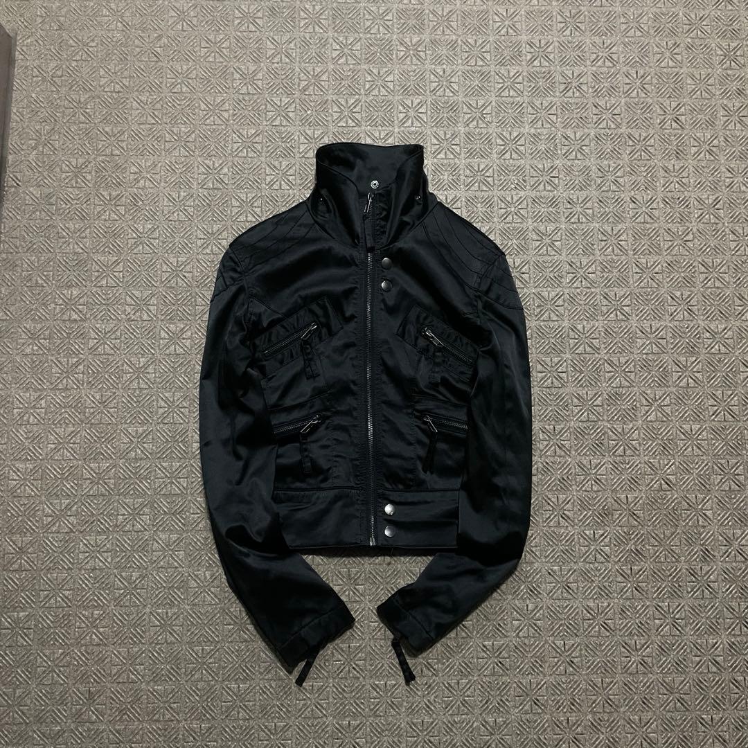 ジャケット・アウター opium darkwear black short zip up jacket