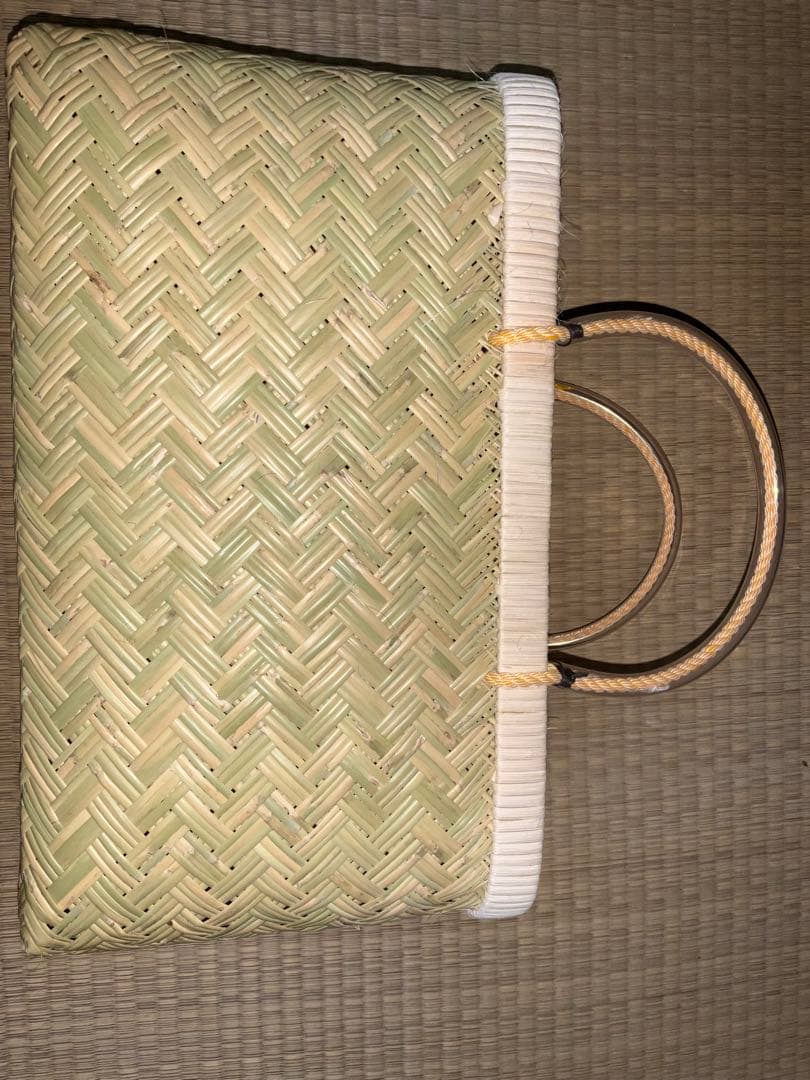 鳥越竹細工 市場かご 手持ちの所がビニール　特大サイズ　●貴重● ラスト1個