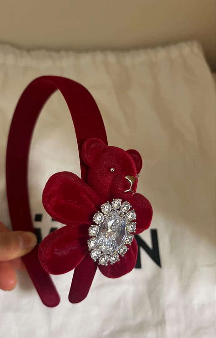 YVMIN Flocked Bear Gemstone カチューシャ