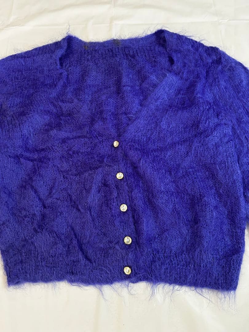 60〜70s モヘアカーディガン シャギーニット 毛足長