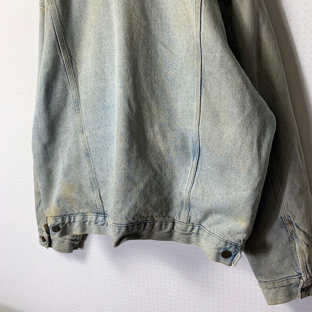 80s USA製 carhartt ブランケット付きデニムジャケット 2XL