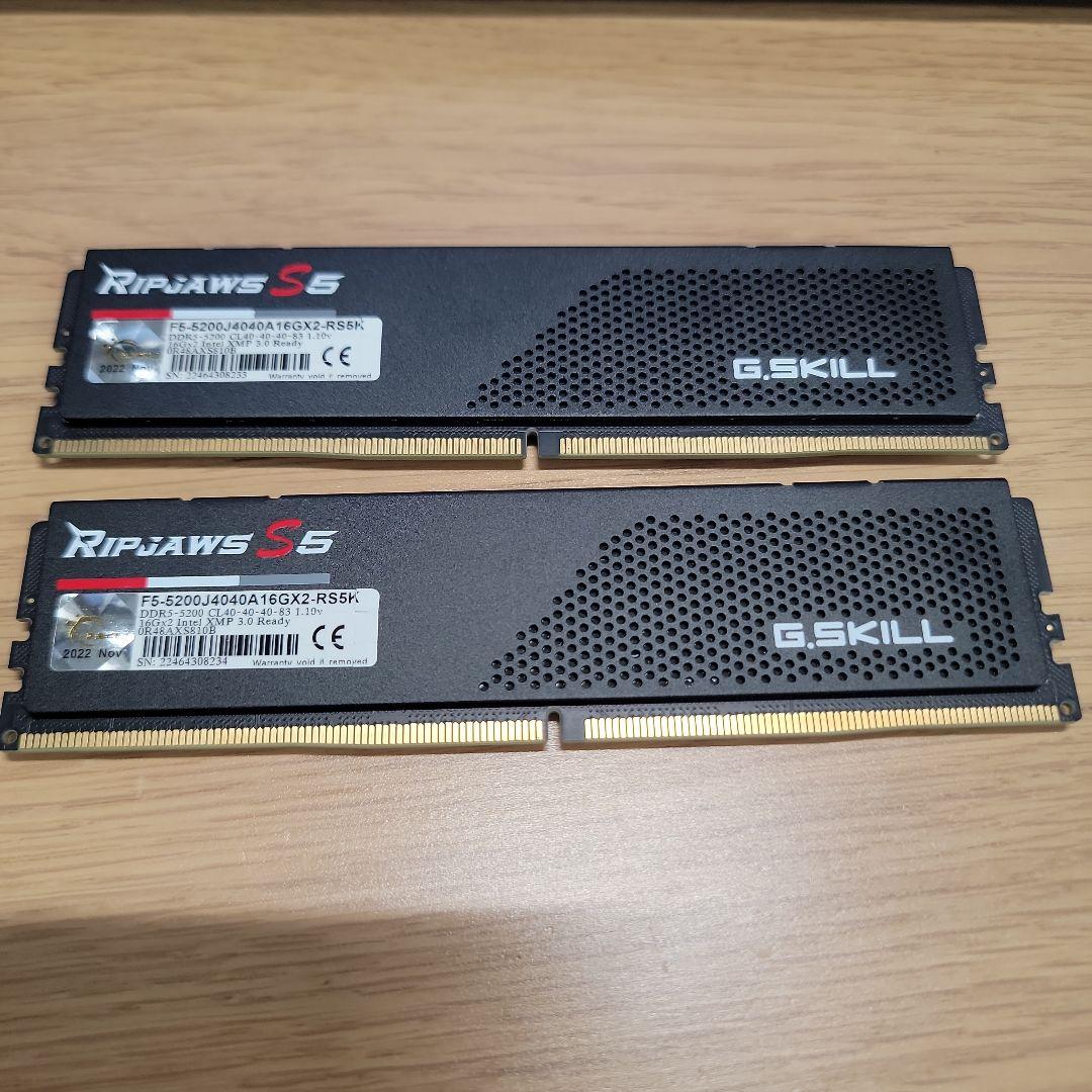 合計32G G.Skill Ripjaws S5 DDR5 5200