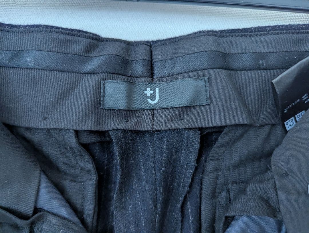 美品★+J★ ウール100% テーラードジャケット 上下 ネイビーストライプ S