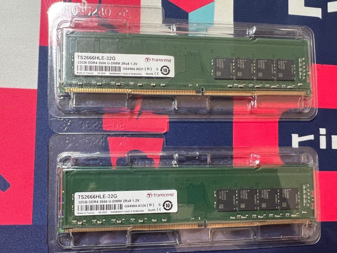 Transcend TS2666HLE-32G DDR4 2枚　メモリー