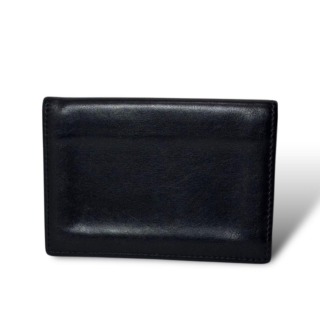 グッチ　GUCCI 名刺入れ　ブラック　レザー　ロゴ　シルバー金具