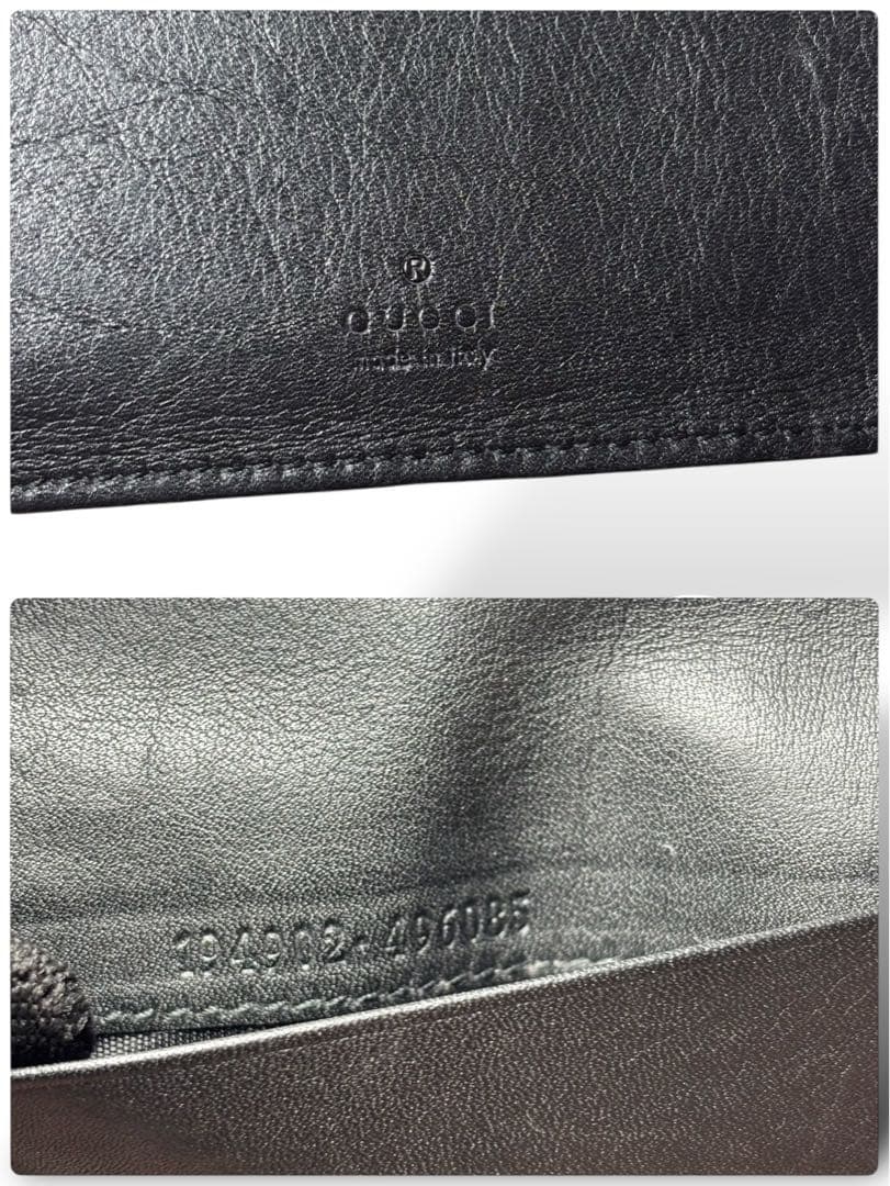 グッチ　GUCCI 名刺入れ　ブラック　レザー　ロゴ　シルバー金具