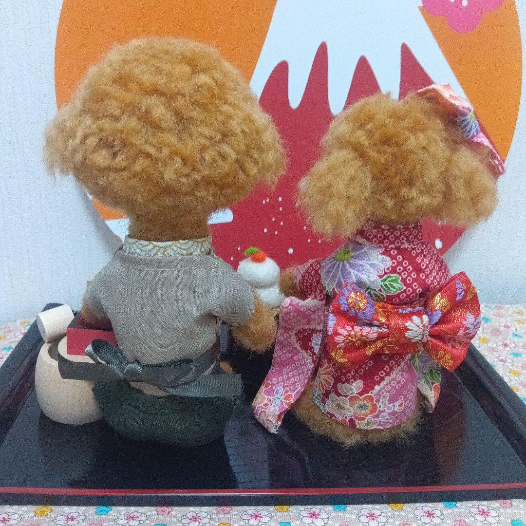 羊毛フェルト　トイプードル　お正月　momonga0401