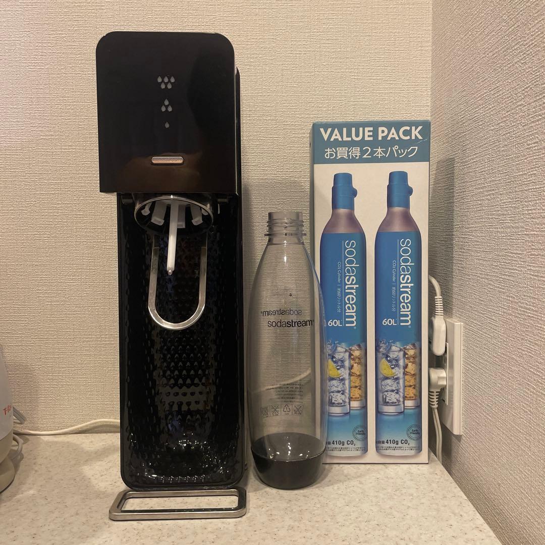sodastream SOURCE 炭酸水メーカー 黒 ガスシリンダー2本セット