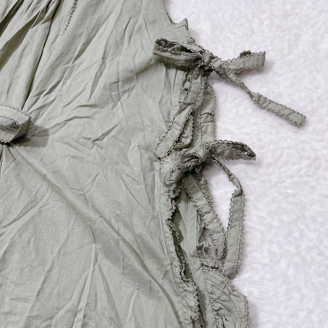 美品✨ピンクハウス ダブリエ ミントグリーン ロゴ 豪華リボン フリル レース