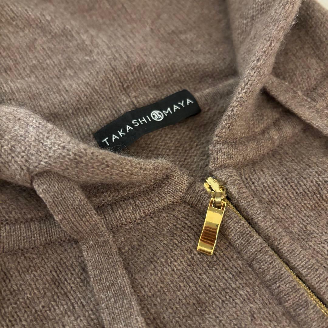 タカシマヤ｜カシミヤ100% ジップニットパーカー ブラウン
