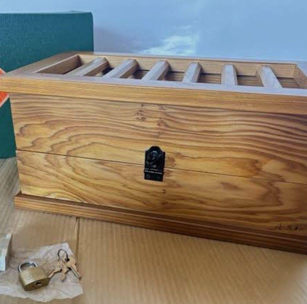 屋久杉賽銭箱木引き出し付き貯金箱通帳管理神棚金運アップ神棚小物 300mm