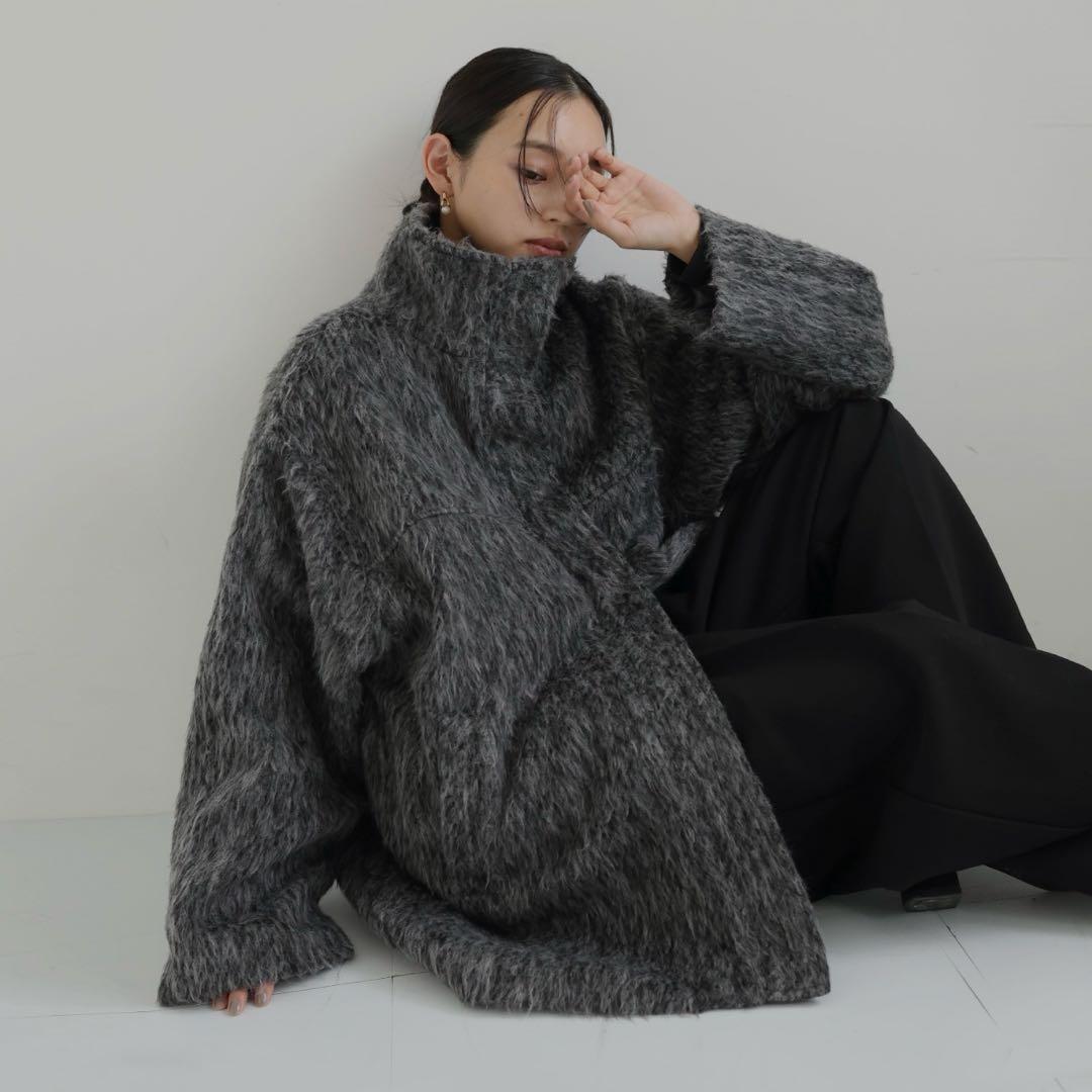 シャギースタンドカラーコート hellam