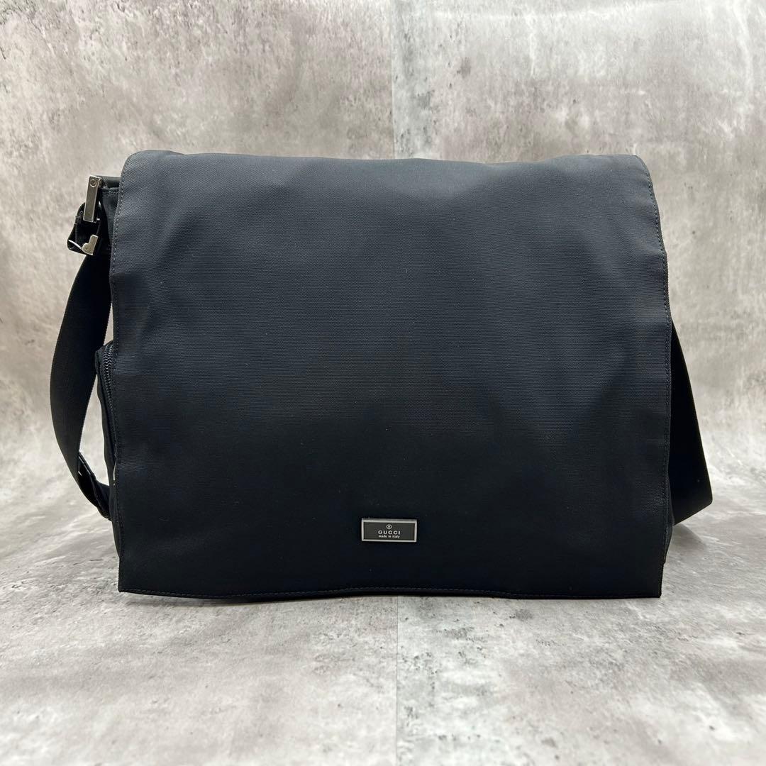 【良品】 グッチ ショルダーバッグ 2way メッセンジャーバッグ ブラック