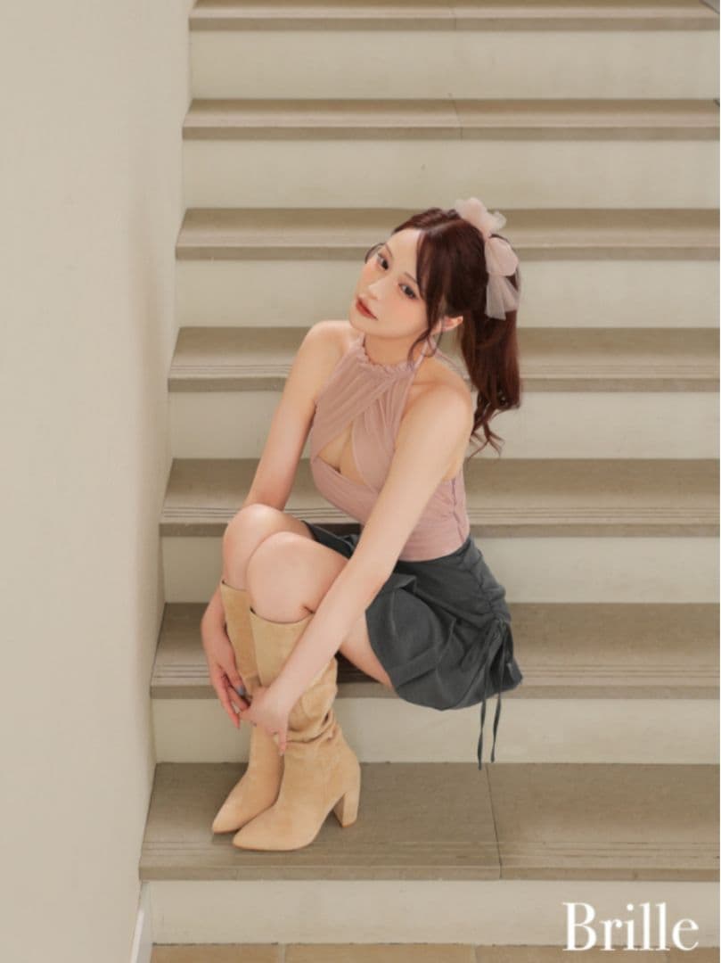 532rille ナイトドレス Sサイズ ピンク・グレー