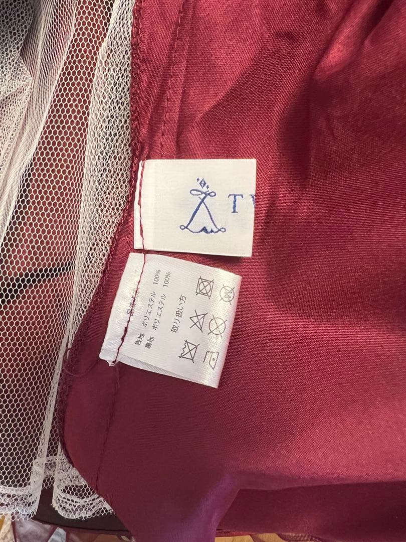 ワインレッド　スパンコール ロングドレス