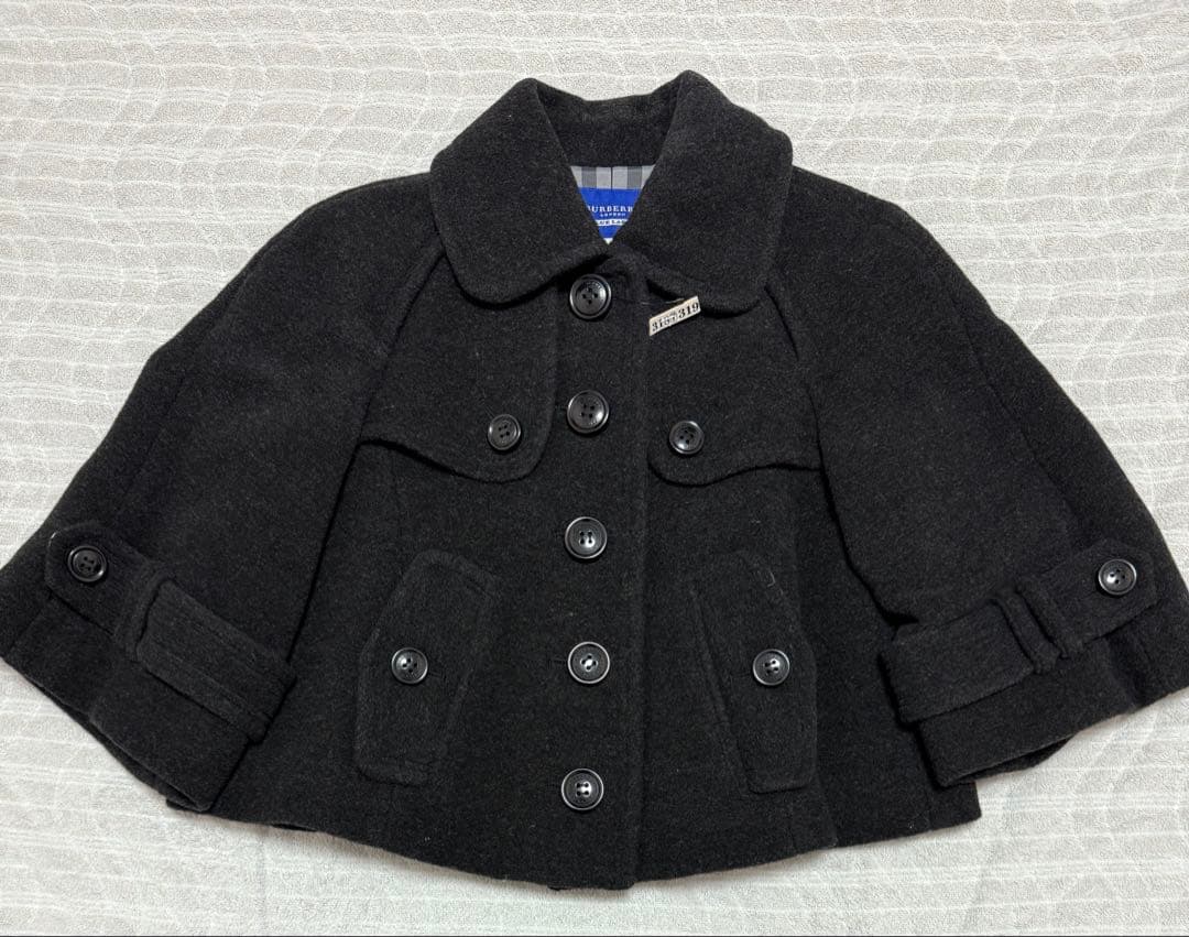 め*ん様 美品 バーバリーブルーレーベル ノバチェック ショートポンチョ38 ダ