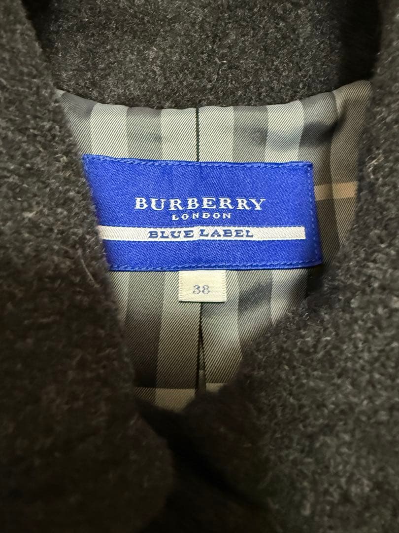 め*ん様 美品 バーバリーブルーレーベル ノバチェック ショートポンチョ38 ダ