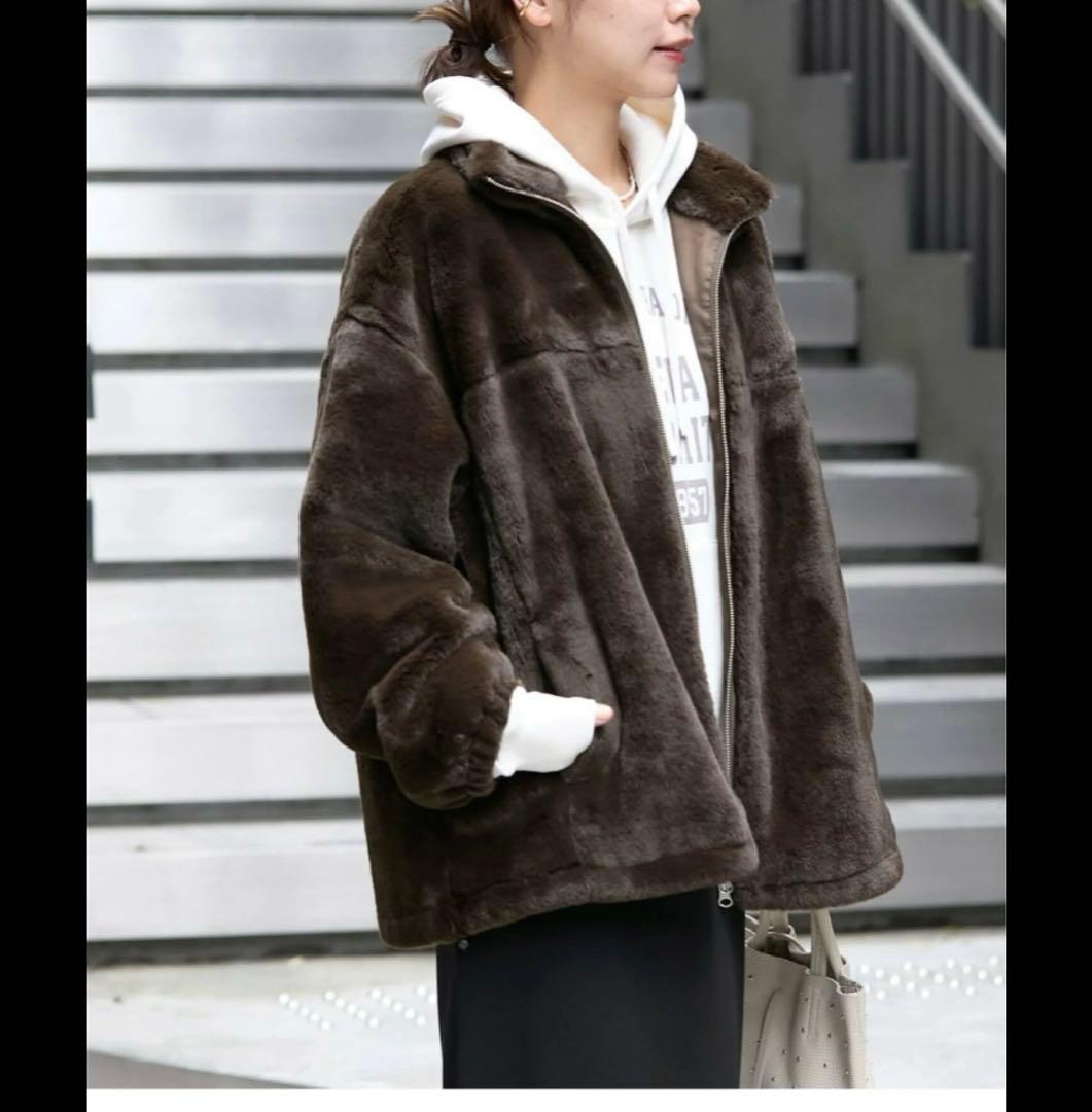 ジャーナルスタンダードレリューム　フルジップファーブルゾン　ブラウン