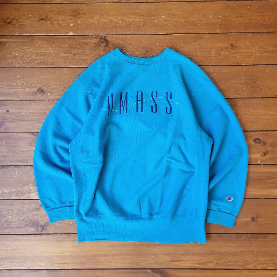 90s USA製 チャンピオン リバースウィーブ UMASS プリント