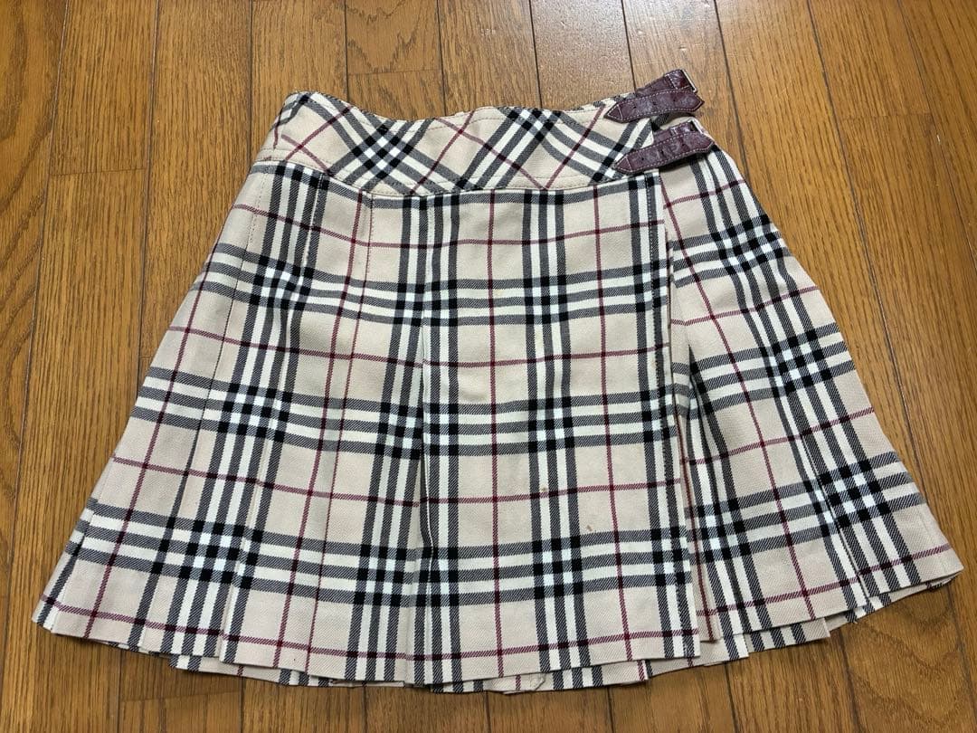 値下げ中　Burberry London チェック柄プリーツ巻きスカート