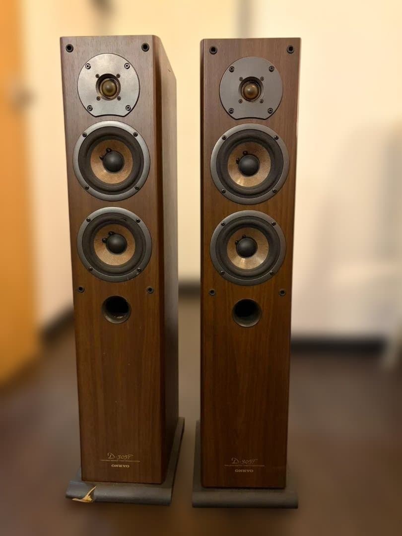 D-305F スピーカー オンキョー 高音質 ペア 木目 ウッド