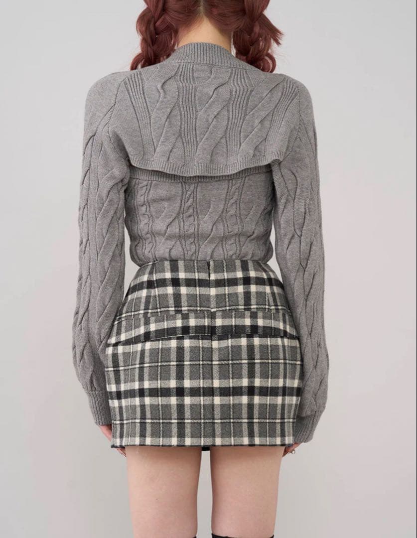 Darich スリットチェックリボンミニスカート