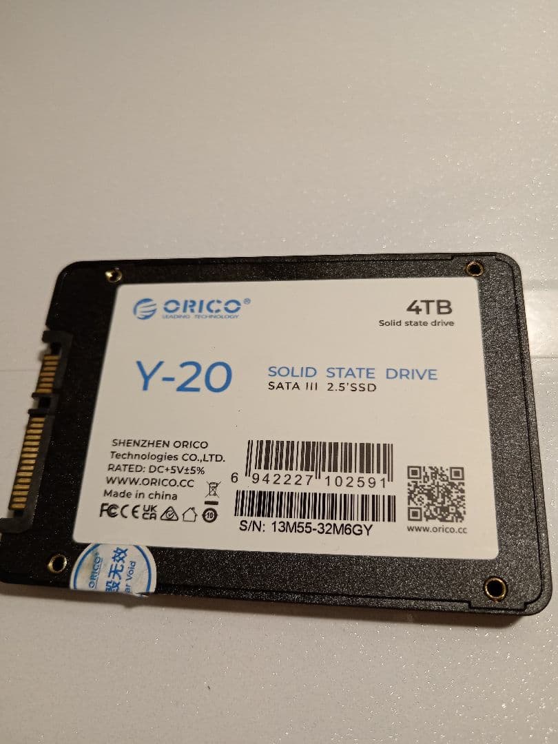 ORICO Y-20 4TB SSD SATA III 2.5インチ