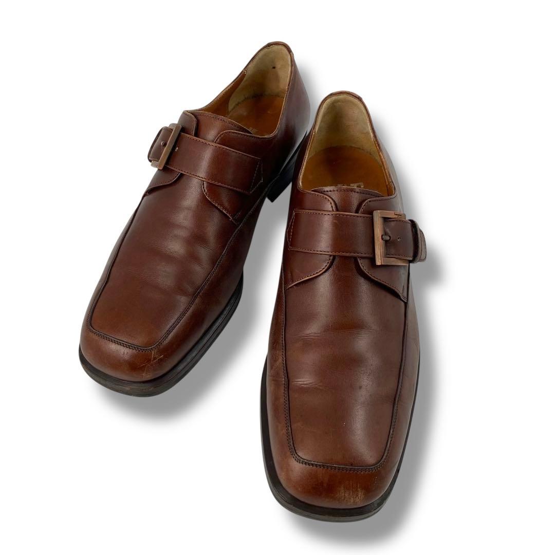 靴 y2k Ferraga square-toe leather loafers