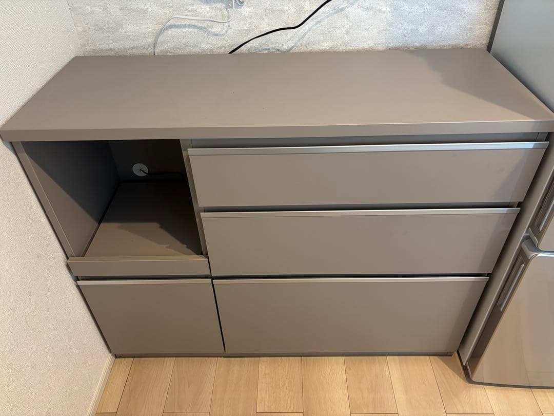 美品✨ キッチンカウンター 食器棚　キッチン収納　グレージュ　120cm 送料込