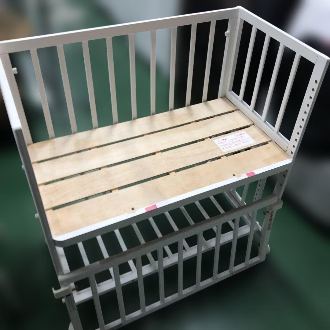 大和屋 そいねーる+ロング ベビーベッド ホワイト キャスター付き ベビー用品