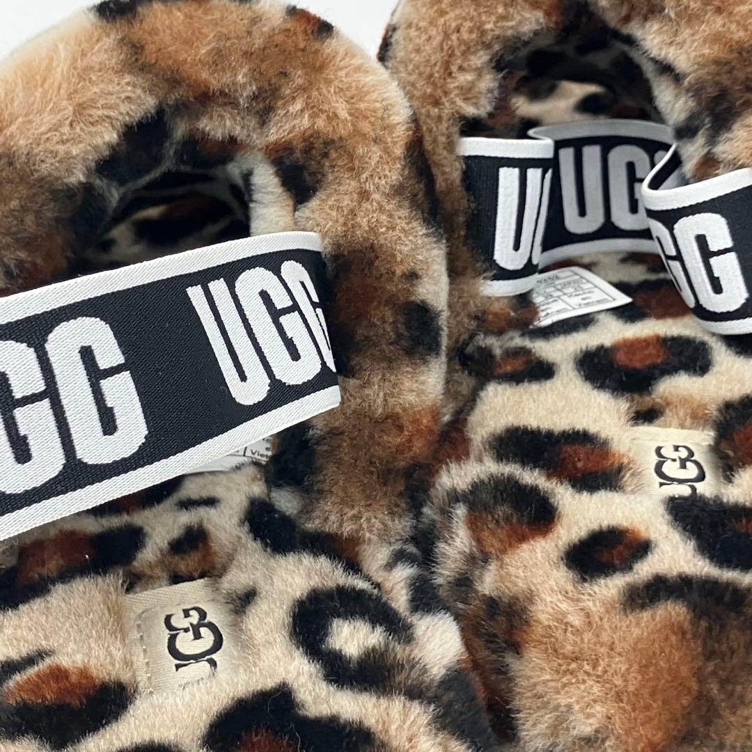新品未使用同等品 UGG fluff yeah slide レオパード 25