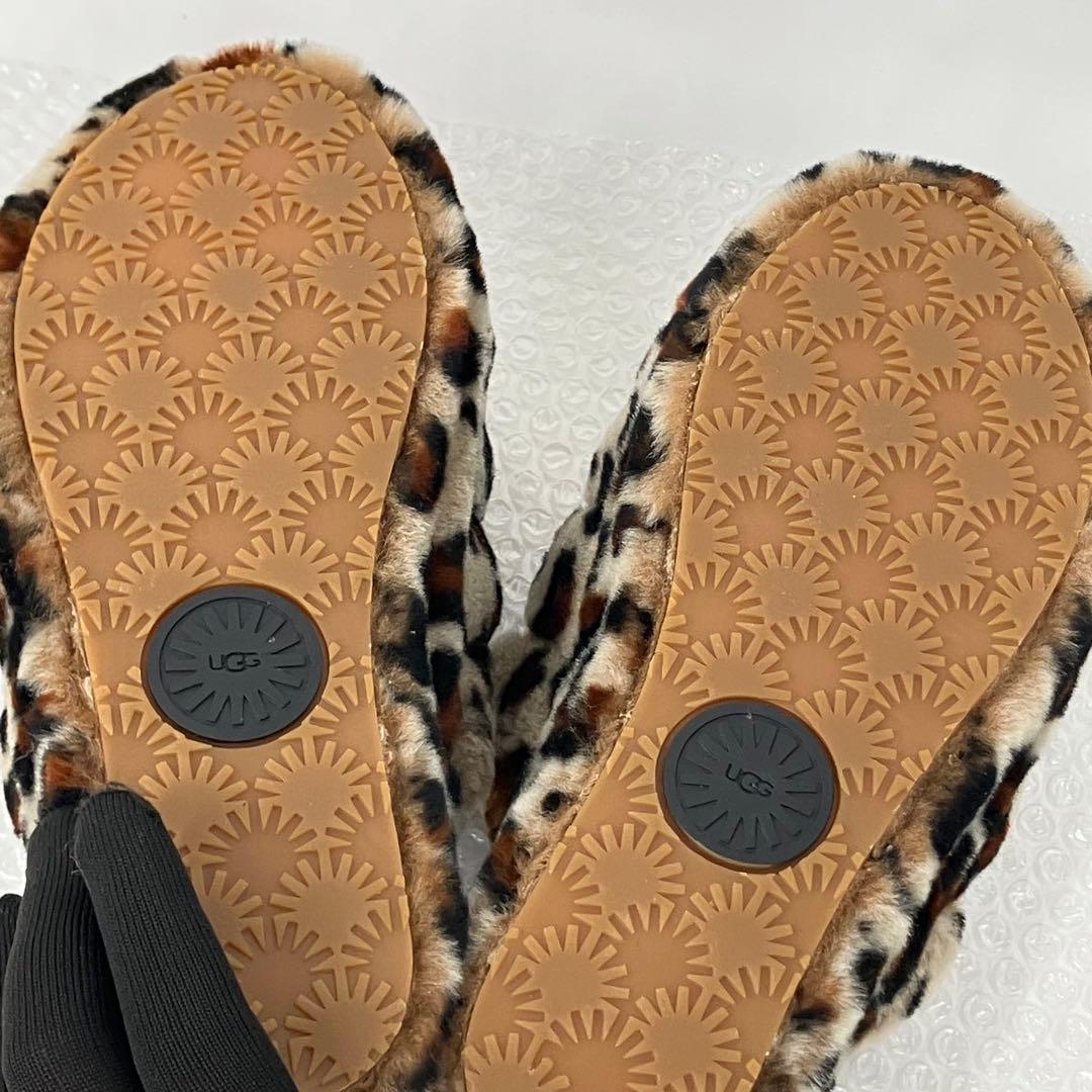 新品未使用同等品 UGG fluff yeah slide レオパード 25