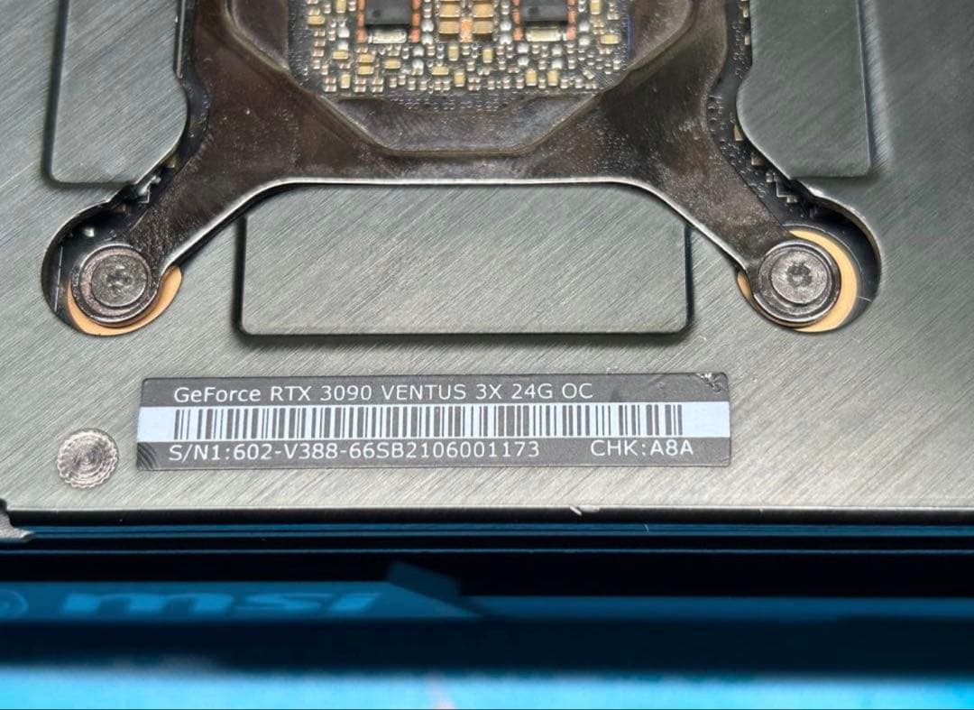 【フル整備済み】RTX 3090 VENTUS 3X OC 24GB 【良好品】