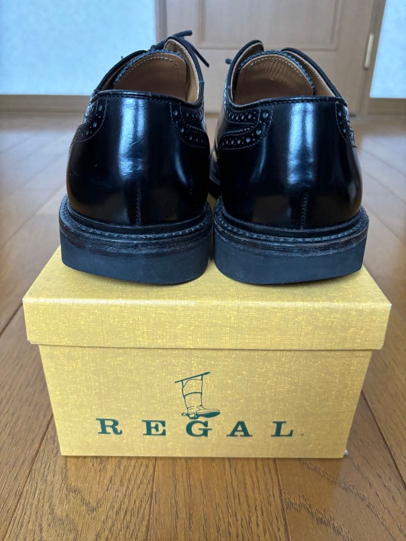 REGAL リーガル 革靴 ウィングチップ 黒25.5cm
