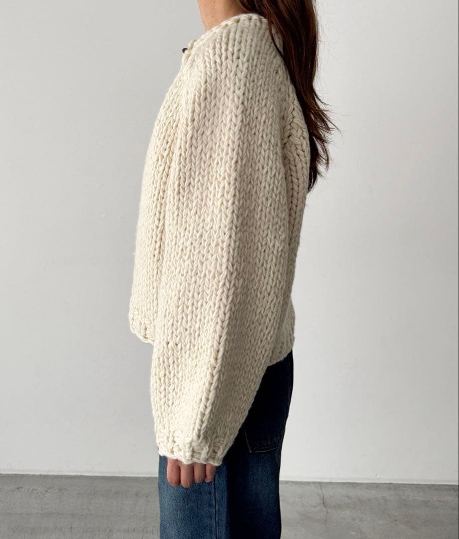 El mar　ウール混ローゲージカーディガン　ニットカーディガン　キャナルジーン