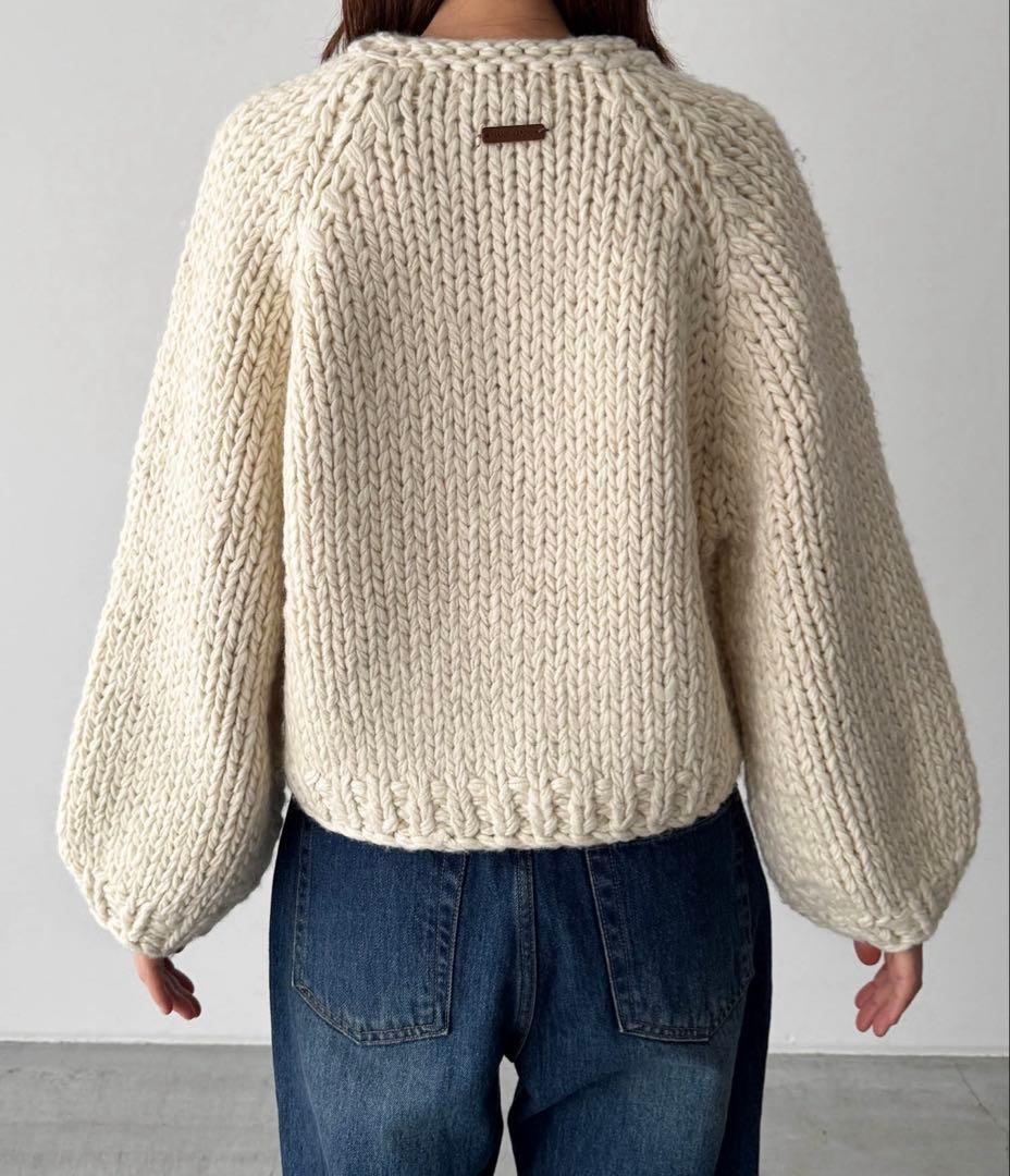 El mar　ウール混ローゲージカーディガン　ニットカーディガン　キャナルジーン