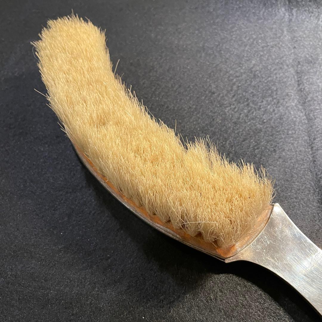 アンティーク シルバープレート ブラシとちり取り ダストパン 卓上用 リボン装飾