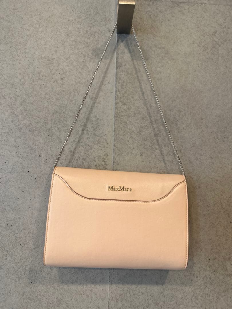 ★新品未使用★MaxMara ピンクベージュ クラッチバッグ　定価¥48,400
